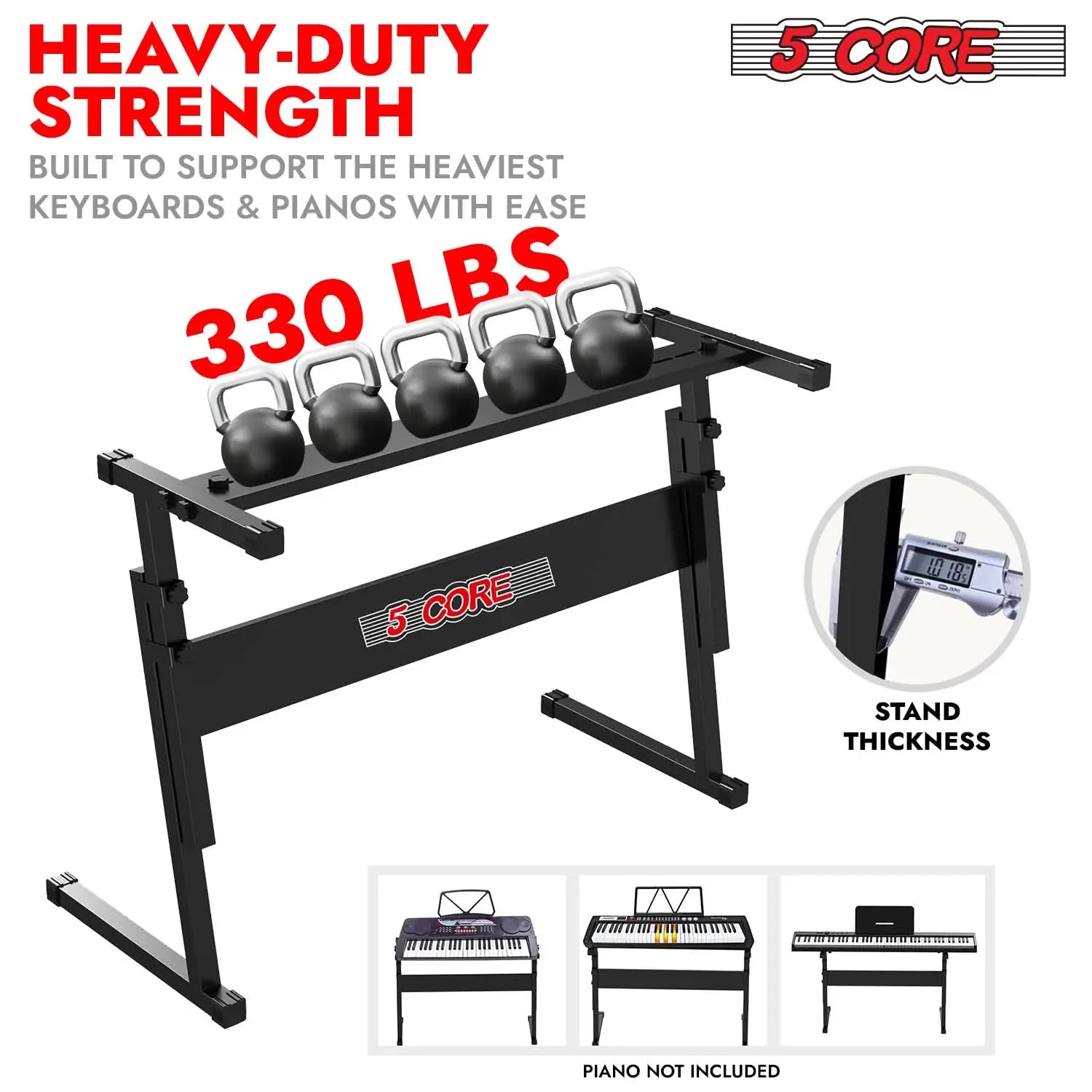 5 Core Keyboard Stand Z Style Height Adjustable Sturdy Piano Riser Lift Holder Stands 5 Core