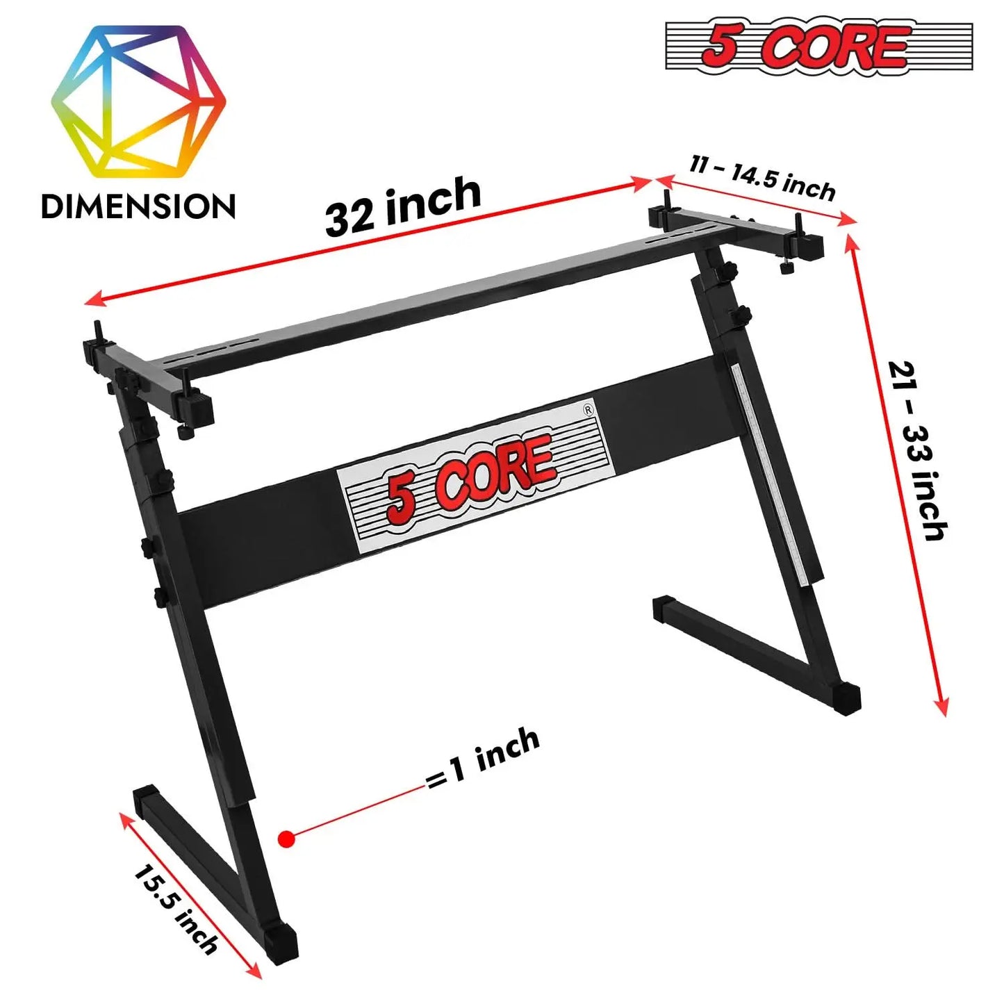 5 Core Keyboard Stand Z Style Height Adjustable Sturdy Piano Riser Lift Holder Stands 5 Core
