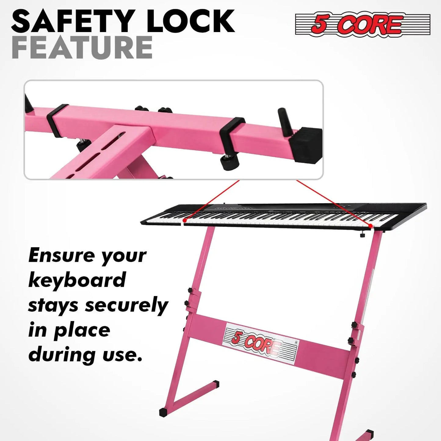 5 Core Keyboard Stand Z Style Height Adjustable Sturdy Piano Riser Lift Holder Stands 5 Core