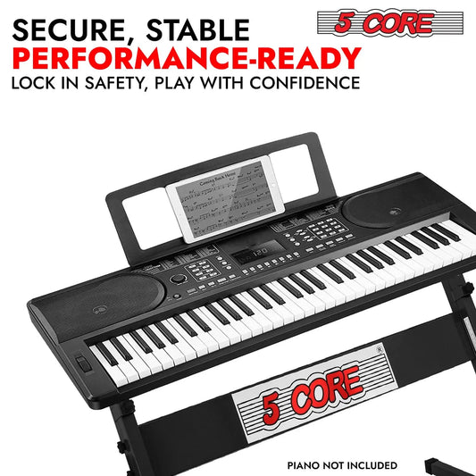5 Core Keyboard Stand Z Style Height Adjustable Sturdy Piano Riser Lift Holder Stands 5 Core