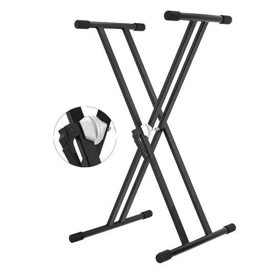 5Core Keyboard Stand Double X Style Adjustable Piano Riser For 49 To 88 Keys + Gear 5 Core