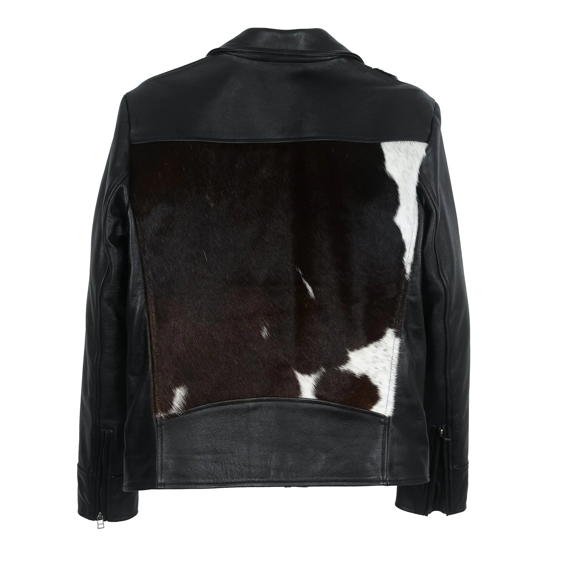 Cowhide Moto Jacket with Hair-On Panels Levante Hub