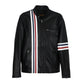 Patriot Racer with American Flag Leather Jacket Levante Hub