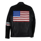 Patriot Racer with American Flag Leather Jacket Levante Hub