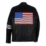 Patriot Racer with American Flag Leather Jacket Levante Hub