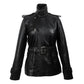 Black Studded Leather Trench Jacket Levante Hub