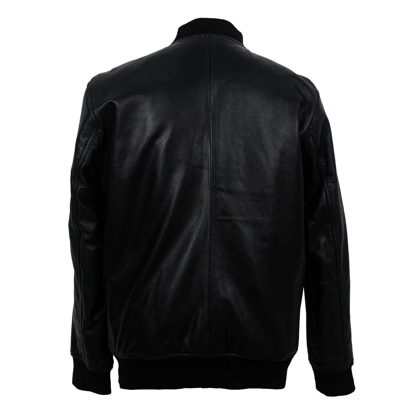 Black Classic Sheep Leather Bomber Jacket Levante Hub