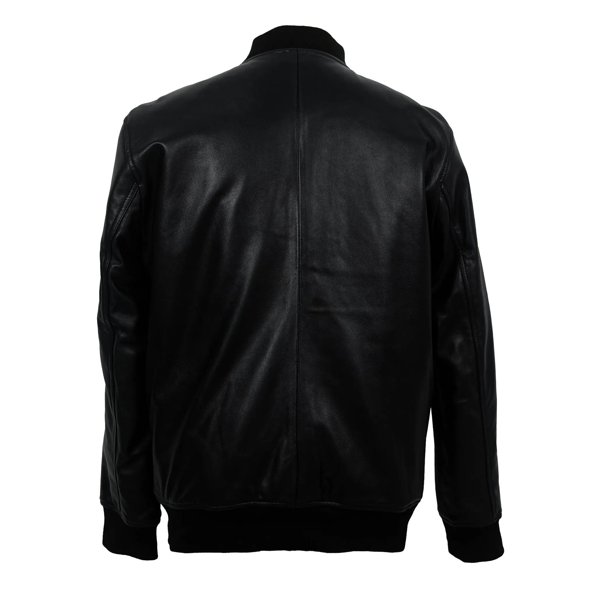 Black Classic Sheep Leather Bomber Jacket Levante Hub