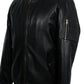 Black Classic Sheep Leather Bomber Jacket Levante Hub
