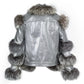 Aurora Luxe Metallic Silver Sheep Leather Jacket Levante Hub