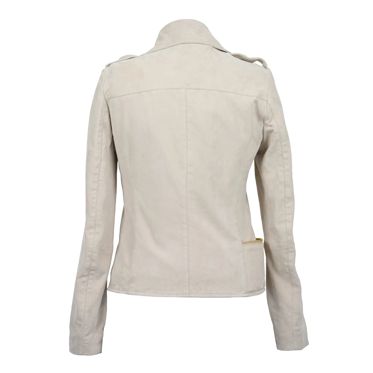 Beige Aura Goat Suede Leather Jacket Levante Hub