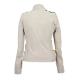 Beige Aura Goat Suede Leather Jacket Levante Hub