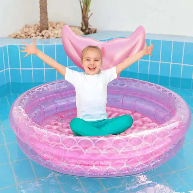 Mermaid Pool Inflatable Swimming Bathing Tub for Kids OBA