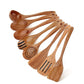 Acacia Wood Spatula 7-piece Wooden Kitchenware Suit Teak Wood Spatula Salad Spoon Mixing Spoon Noodle Spoon Colander Prime Mart