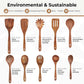 Acacia Wood Spatula 7-piece Wooden Kitchenware Suit Teak Wood Spatula Salad Spoon Mixing Spoon Noodle Spoon Colander Prime Mart