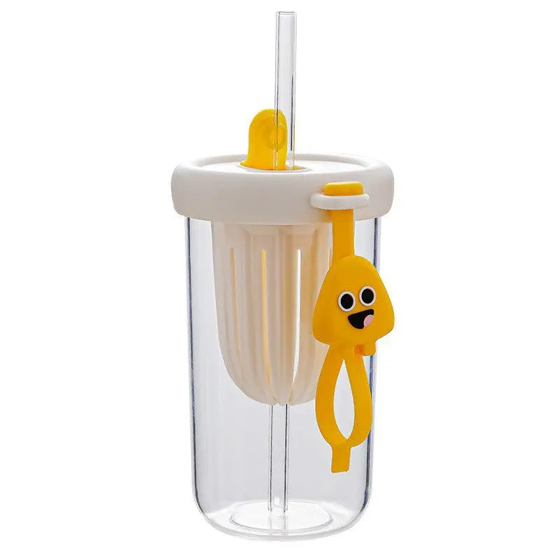 Plastic Cup Suction Tube Cup High Color Value Plastic Cup With Straw Handy Cup Outgoing Portable Summer Cup Suction Tube Cup Prime Mart