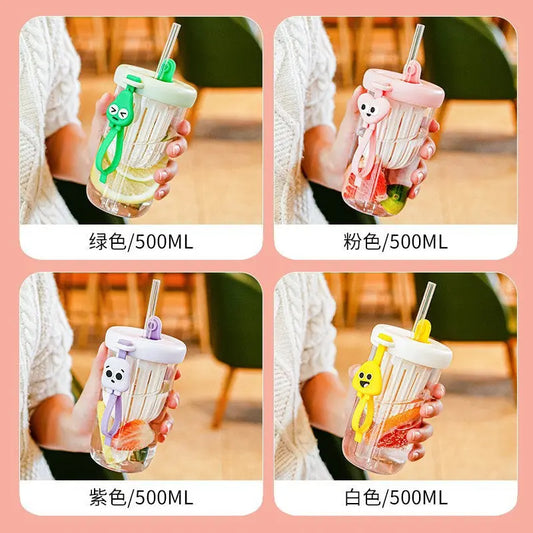 Plastic Cup Suction Tube Cup High Color Value Plastic Cup With Straw Handy Cup Outgoing Portable Summer Cup Suction Tube Cup Prime Mart