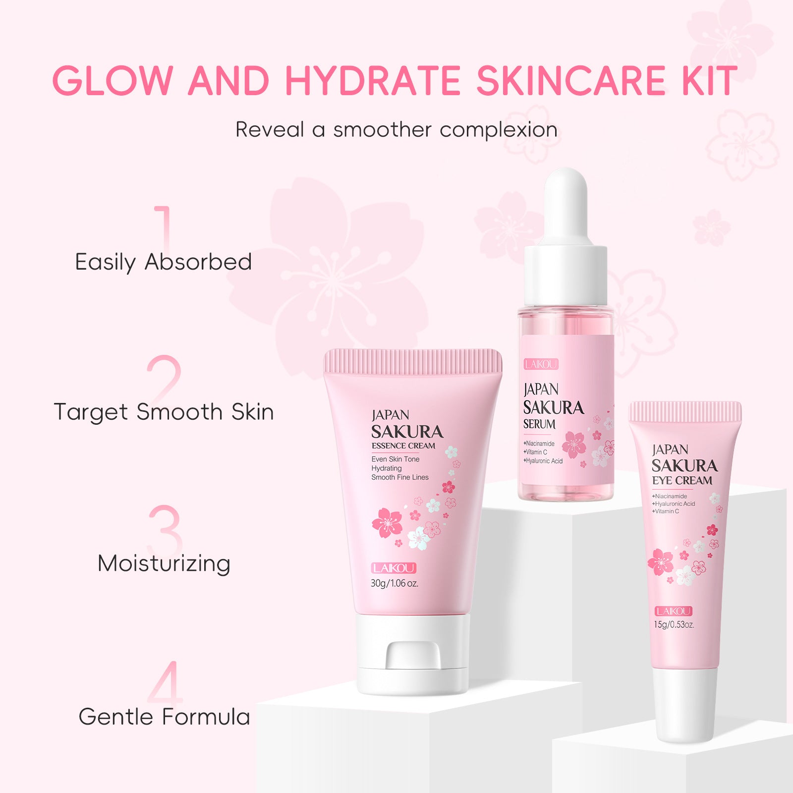 Lecco Japan Cherry Blossom Skin Care Set (3 Pcs)