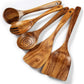 Acacia Wood Spatula 7-piece Wooden Kitchenware Suit Teak Wood Spatula Salad Spoon Mixing Spoon Noodle Spoon Colander Prime Mart