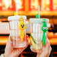 Plastic Cup Suction Tube Cup High Color Value Plastic Cup With Straw Handy Cup Outgoing Portable Summer Cup Suction Tube Cup Prime Mart