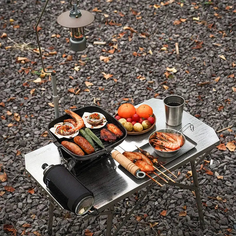 Outdoor Folding Table Heat-Resistant Silver OBA