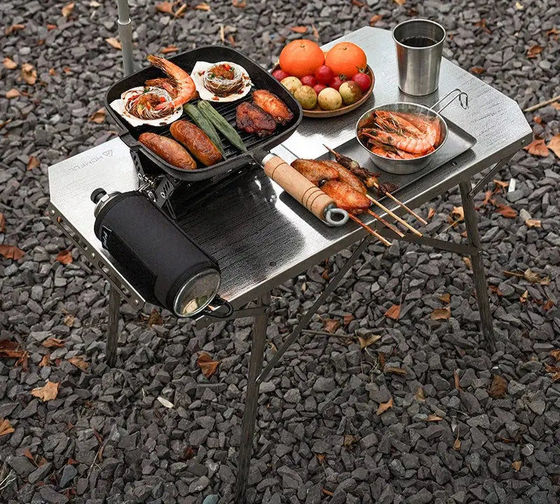 Outdoor Folding Table Heat-Resistant Silver OBA