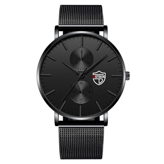 New Simple Fashion Men's Vacuum Plating Mesh Strap Quartz Watch Prime Mart