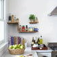 Rustic Wooden Wall Mounted Corner Shelf Set TM