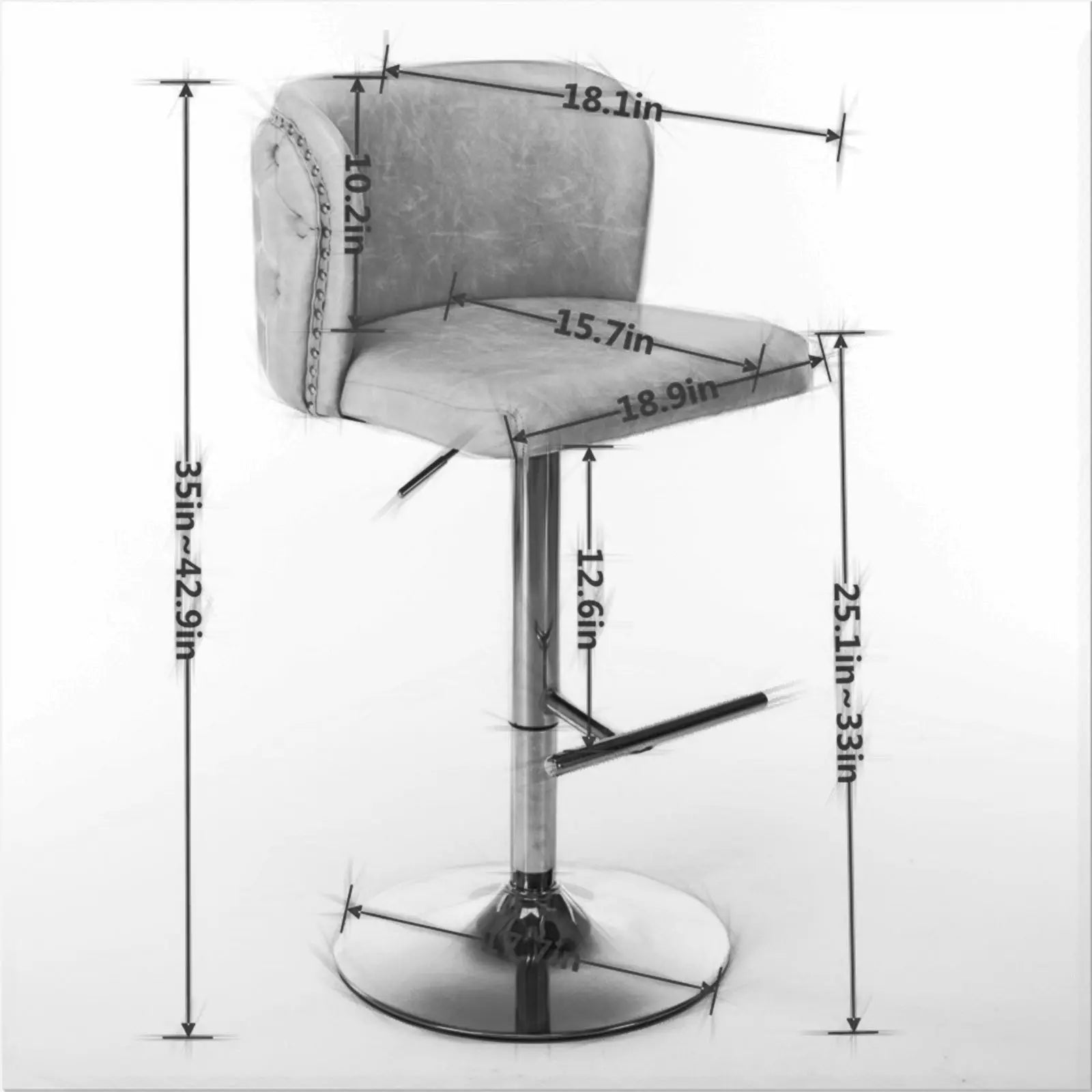 Adjustable Swivel Barstools – Modern PU Upholstered Prime Mart