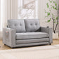 3-in-1 Upholstered Futon – Foldable Convertible Sofa Bed with Pull-Out Sleeper