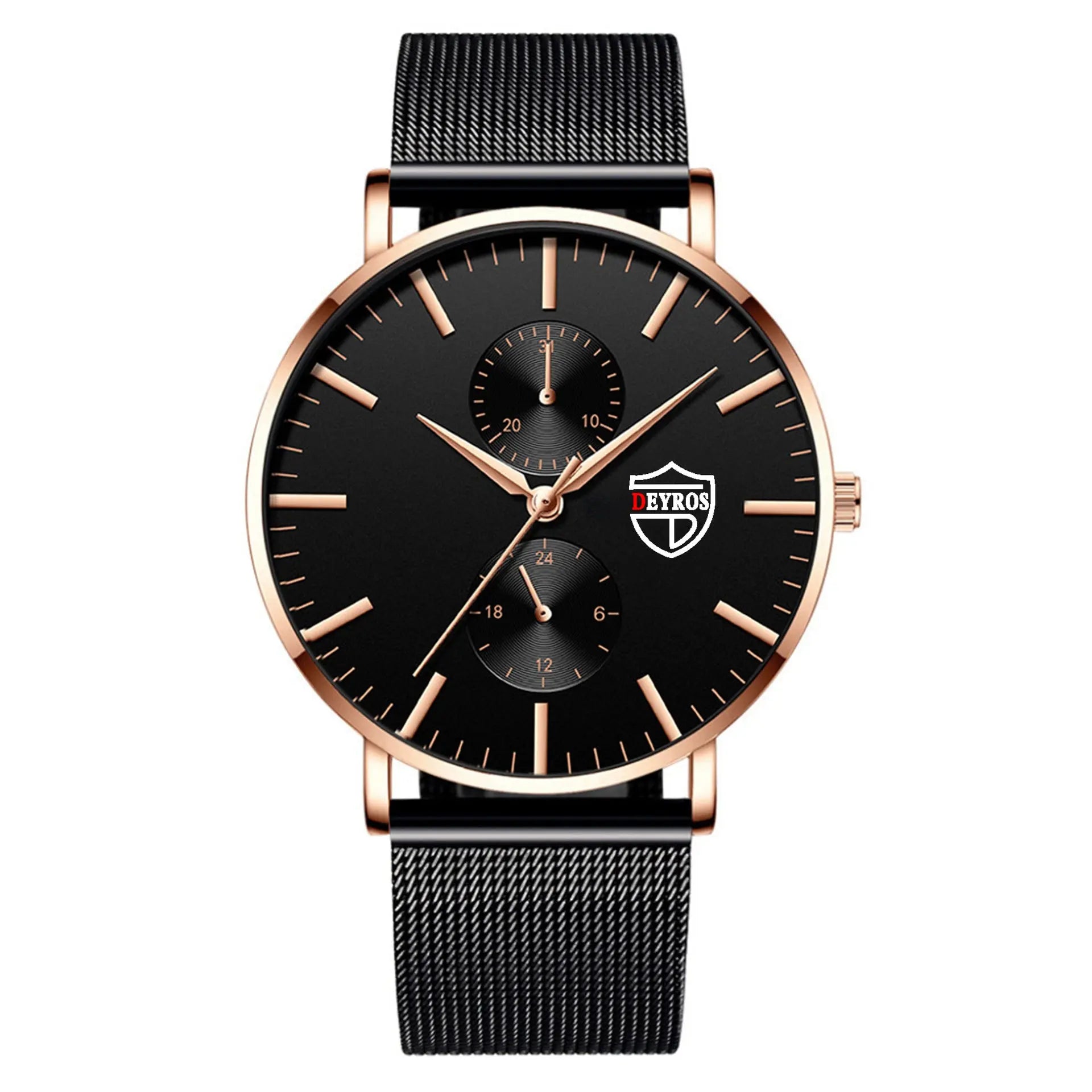 New Simple Fashion Men's Vacuum Plating Mesh Strap Quartz Watch Prime Mart