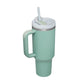 40oz Insulated Tumbler with Handle & Straw – Spill-Proof Travel Mug