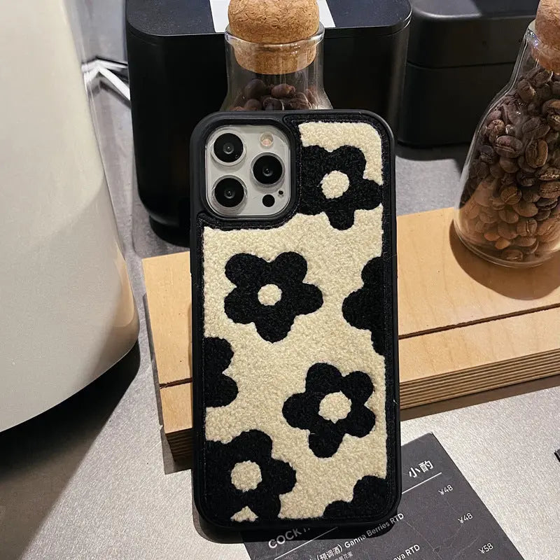 Plush Flowers Are Suitable For Ladies Autumn And Winter Mobile Phone Cases - Prime Mart Prime Mart