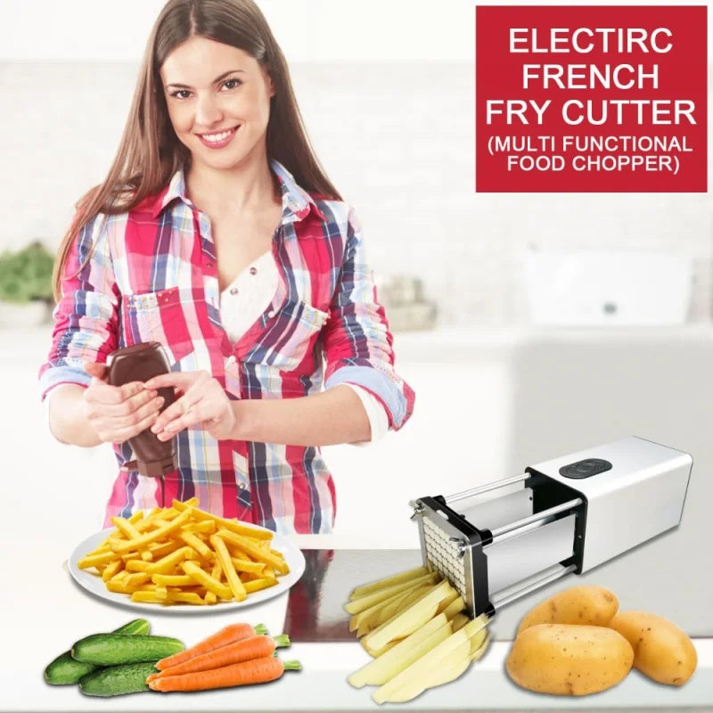 Electric French Fry Cutter – Stainless Steel Vegetable Slicer