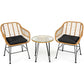 3-Piece Rattan Furniture Set – Cushioned Chair & Table Prime Mart