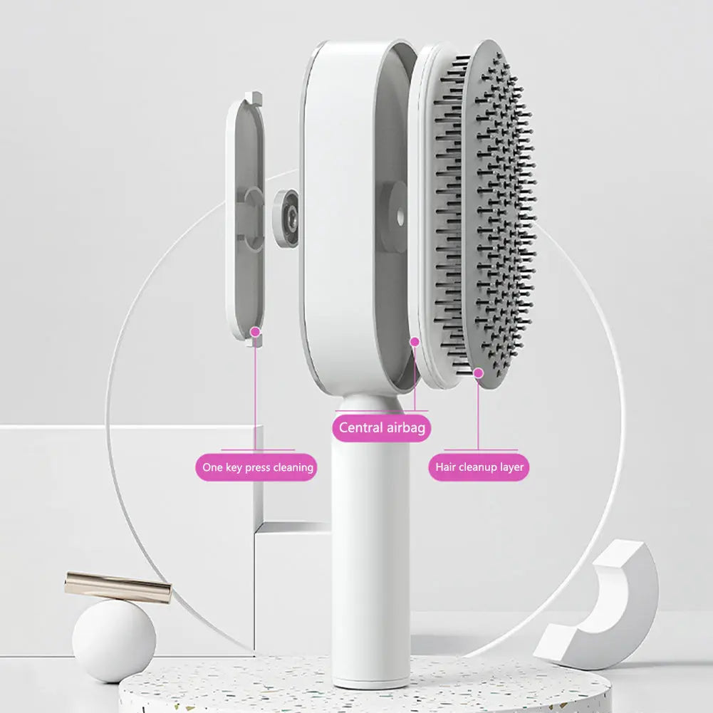 Self-Cleaning Hair Brush & Scalp Comb – Prime Mart Prime Mart