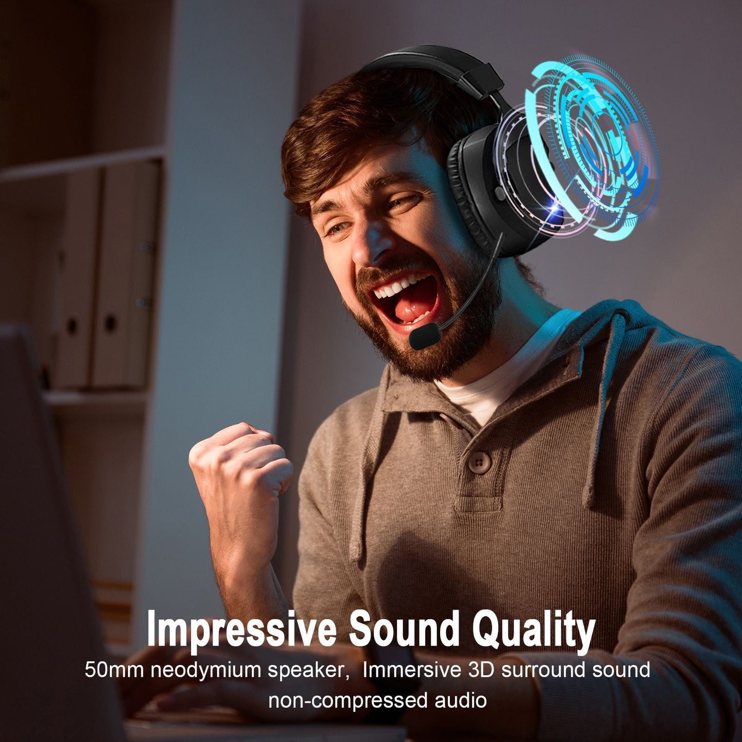 Cross-Border Over-Ear Bluetooth Headphones With Wireless Microphone  2.4G Dual-Mode, For E-Sports, Gaming PCs & PS5