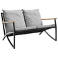 5-Piece Balcony Furniture Set – Black Steel with Cushions Prime Mart