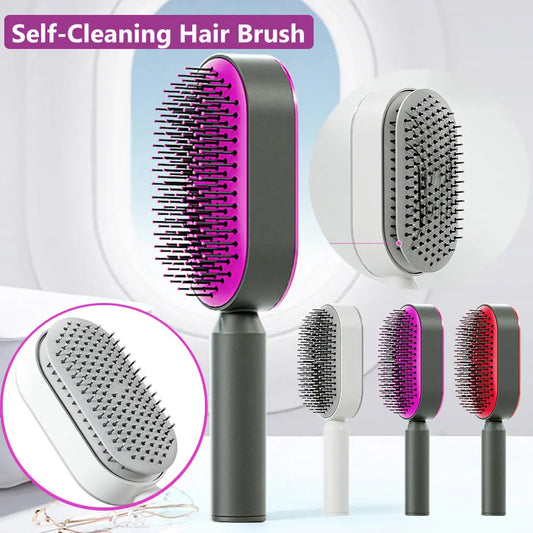 Self-Cleaning Hair Brush & Scalp Comb – Prime Mart Prime Mart
