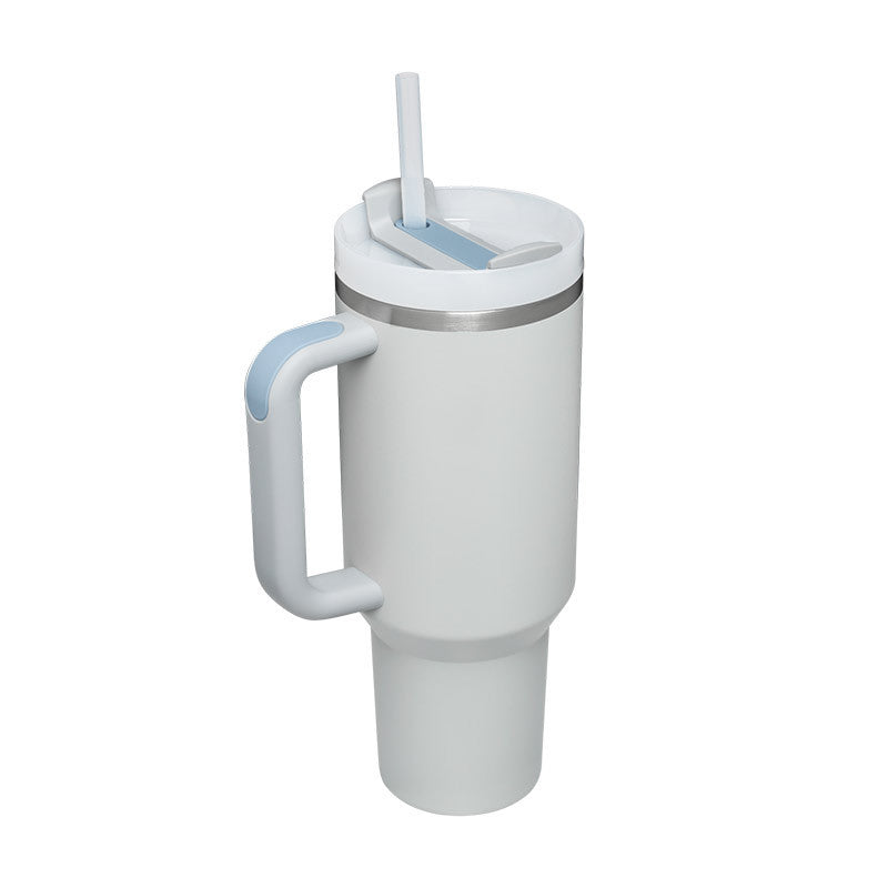 40oz Insulated Tumbler with Handle & Straw – Spill-Proof Travel Mug