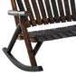 Classic Wooden High-Back Rocker – Outdoor Garden Chair Prime Mart