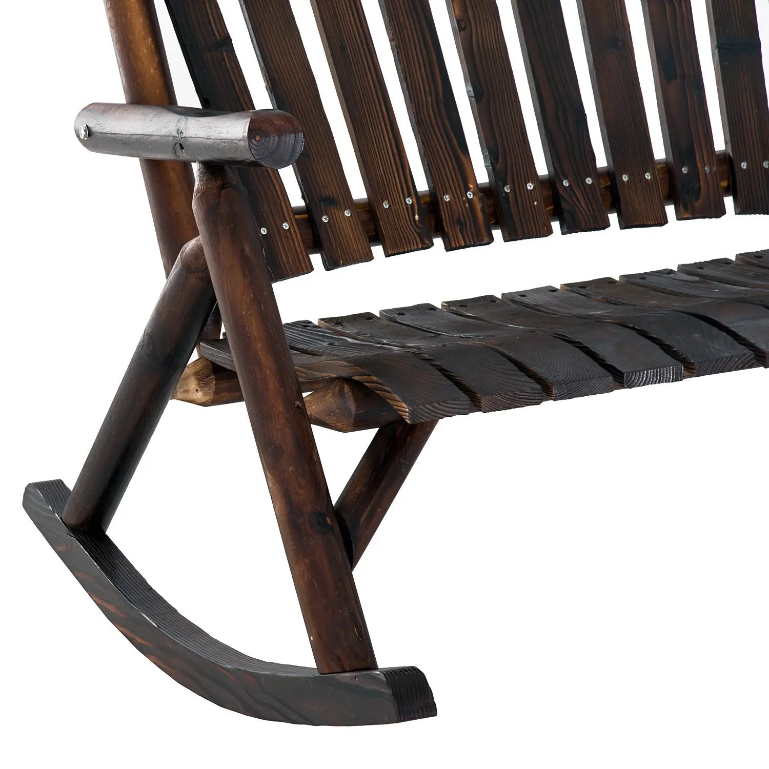 Classic Wooden High-Back Rocker – Outdoor Garden Chair Prime Mart