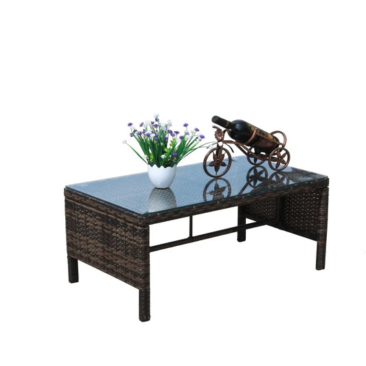 Outdoor Coffee Table – Tempered Glass Patio Table Prime Mart