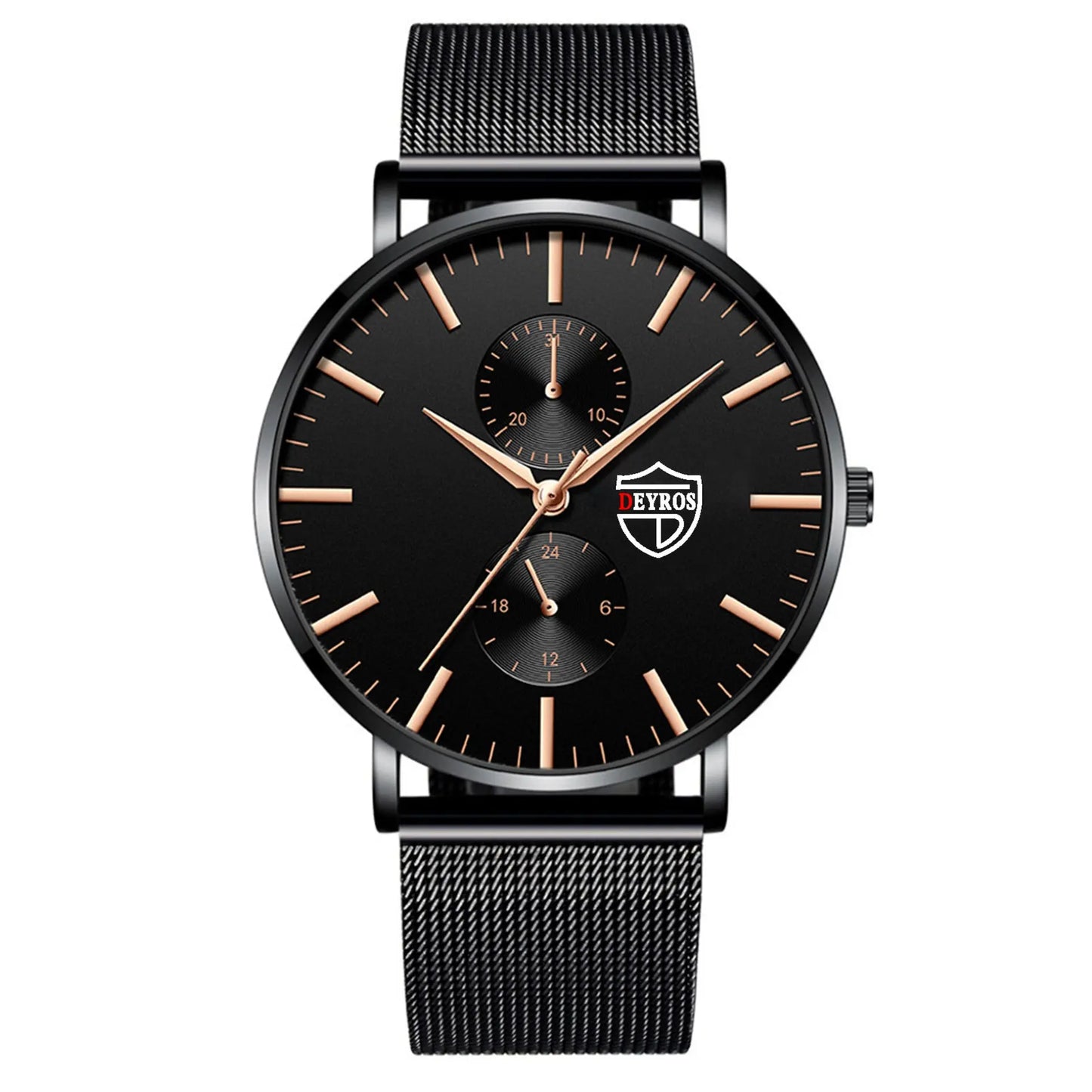 New Simple Fashion Men's Vacuum Plating Mesh Strap Quartz Watch Prime Mart