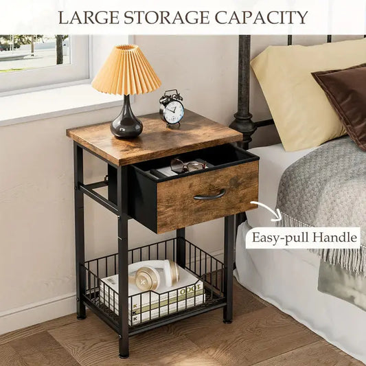 Versatile Bedside Table Organizer - Brown TM