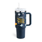 40oz Insulated Tumbler with Handle & Straw – Spill-Proof Travel Mug