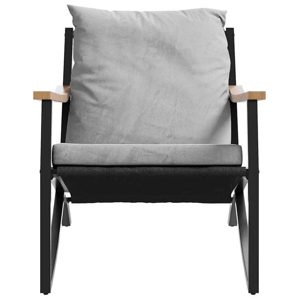 5-Piece Balcony Furniture Set – Black Steel with Cushions Prime Mart