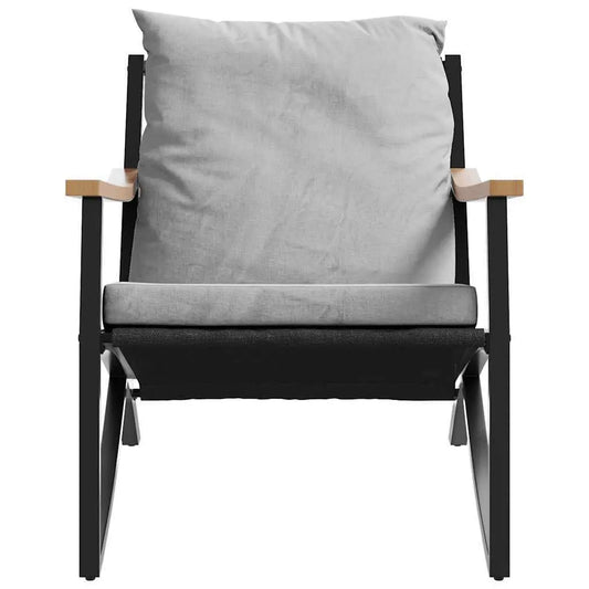 5-Piece Balcony Furniture Set – Black Steel with Cushions Prime Mart