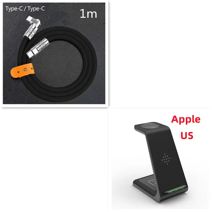 Prime Mart 3-in-1 Fast Charging Station – Wireless Quick Charge Dock & Phone Stand Prime Mart