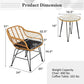 3-Piece Rattan Furniture Set – Cushioned Chair & Table Prime Mart